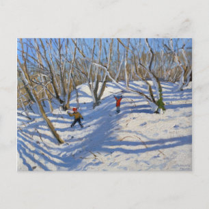 Spring Snow Newhaven Derbyshire 2008 Postkarte