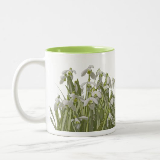 Spring Snowdrops Zweifarbige Tasse (Links)