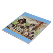 Spring Spaniel Mom and Welpen Fliese (Seite)