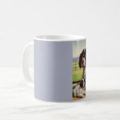 Spring Spaniel Mom and Welpen Kaffeetasse (Vorderseite Links)