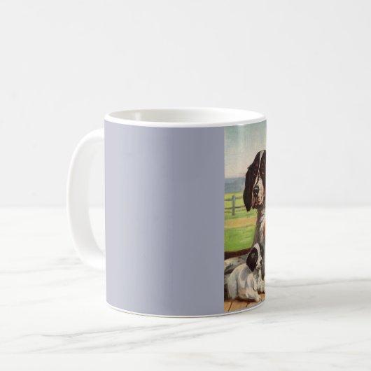 Spring Spaniel Mom and Welpen Kaffeetasse (Vorderseite Links)