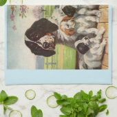 Spring Spaniel Mom and Welpen Küchentuch (Gefaltet)