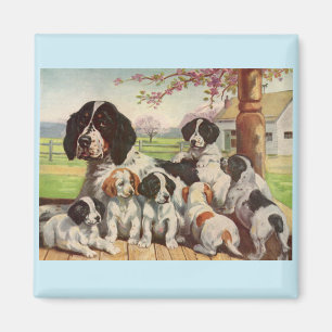 Spring Spaniel Mom and Welpen Magnet