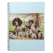 Spring Spaniel Mom and Welpen Notizblock (Vorderseite)