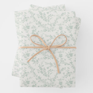 Spring Sprigs Muted Sage - Neutral Geschenkpapier Set