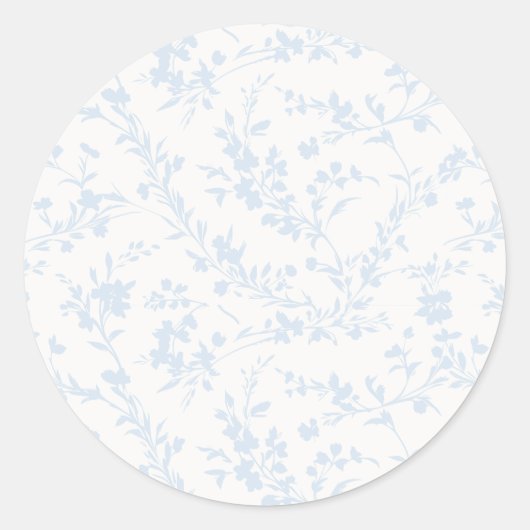 Spring Sprigs Powder Blue - Neutral Runder Aufkleber (Vorderseite)