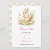 Spring Squirrel Baby Dusche Dankeskarte (Vorne/Hinten)
