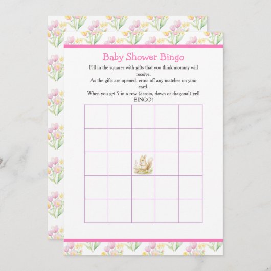 Spring Squirrel Baby Dusche Einladung (Vorne/Hinten)