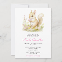 Spring Squirrel Baby Dusche Einladung