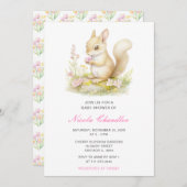 Spring Squirrel Baby Dusche Einladung (Vorne/Hinten)