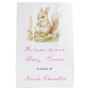 Spring Squirrel Baby Dusche Mittlere Geschenktüte