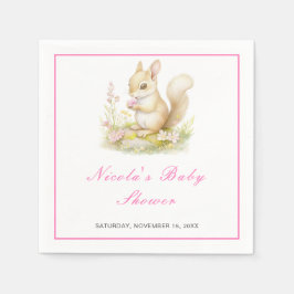 Spring Squirrel Baby Dusche Serviette