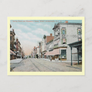 Spring St., W. Hoboken, New Jersey Vintage Postkarte