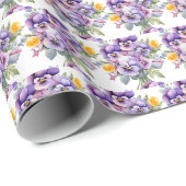 Spring Stiefmütterchen Pansy Geschenkpapier (Rolleneckpunkt)