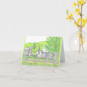 Spring Stone Barn Green Notecard Karte (Gelbe Blume)