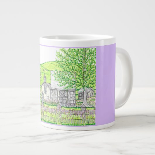Spring Stone Barn Lavender Jumbo Tasse (Vorderseite Rechts)