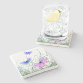 Spring Stone Untersetzer Bunte Schmetterlinge flie (Seitenansicht)