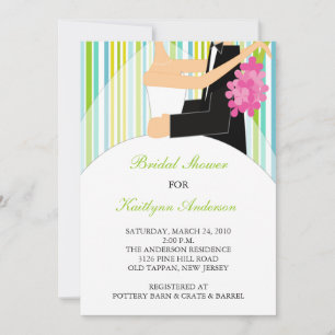 Spring Stripe Bride Brautdusche Einladung