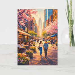 Spring Stroll through the Cherry Blossoms Art Card Karte
