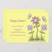 Spring Stuff ・ Purple Flowers & Butterfells Feiertagskarte (Vorne/Hinten)