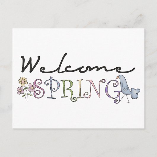 Spring Stuff ・ Welcome Spring Postkarte (Vorderseite)