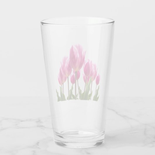 Spring Style Kitchen Deco Pink Tulip Drinks Glas (Rückseite)