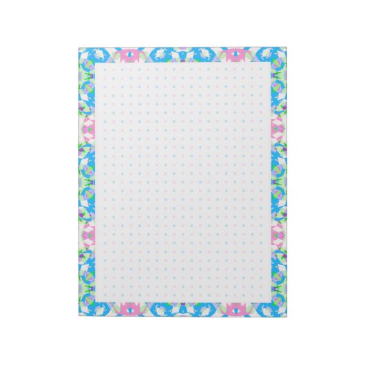 Spring Summer Blue Pink Dot Grid BuJo Planner Notizblock (Rotiert)