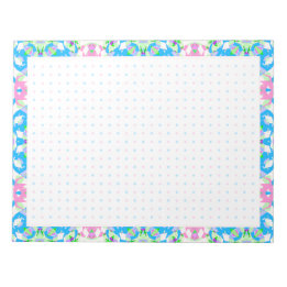 Spring Summer Blue Pink Dot Grid BuJo Planner Notizblock