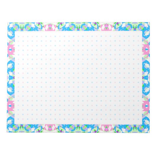 Spring Summer Blue Pink Dot Grid BuJo Planner Notizblock (Vorderseite)