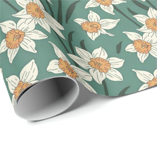 Spring Summer Daisies Floral Geschenkpapier (Rolleneckpunkt)