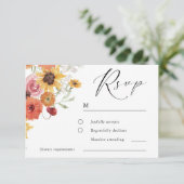 Spring & Summer Floral Modern Wedding RSVP Karte (Stehend Vorderseite)