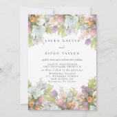 Spring Summer Watercolor Floral Wedding Einladung (Vorderseite)