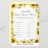 Spring Sunflower Brautparty Game DRUCKT (Vorne/Hinten)