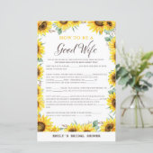 Spring Sunflower Brautparty Game DRUCKT (Stehend Vorderseite)