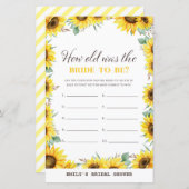 Spring Sunflower Brautparty Game DRUCKT (Vorne/Hinten)