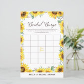 Spring Sunflower Brautparty Game DRUCKT (Stehend Vorderseite)