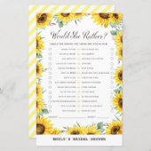 Spring Sunflower Brautparty Game DRUCKT (Vorne/Hinten)