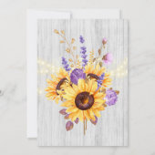 Spring Sunflower Lila Peony Brunch und Bubbly Einladung (Rückseite)