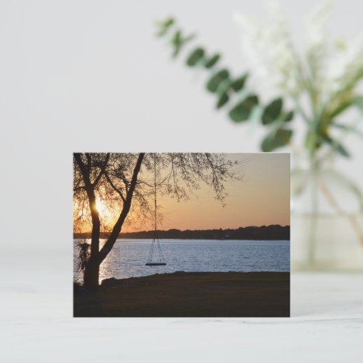 Spring Sunset Friedlich Postkarte (Stehend Vorderseite)