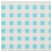 Spring Sunshine Blue White Karo Gingham Pattern Stoff (Nahaufnahme)