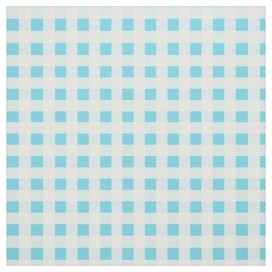 Spring Sunshine Blue White Karo Gingham Pattern Stoff (Muster)