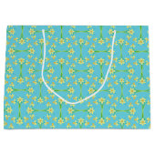 Spring Sunshine Daffodien auf Blue Large Gift Bag Große Geschenktüte (Vorderseite)