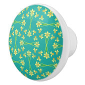 Spring Sunshine Daffodils Aqua Custom Keramik Knoc Keramikknauf (Rechts)