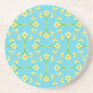Spring Sunshine Daffodils Blue Sandstone Untersetz Getränkeuntersetzer