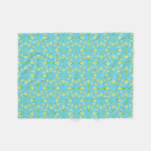 Spring Sunshine Daffodils Sky Blue Fleece Blanket (Vorderseite (Horizontal))