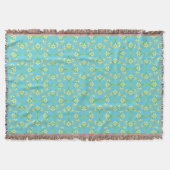 Spring Sunshine Daffodils Sky Blue Throw Blanket Decke (Vorderseite)