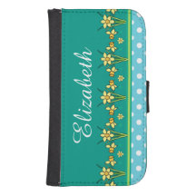 Spring Sunshine Daffodin Border Wallet Case