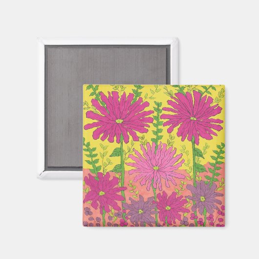 Spring Sunshine Floral Magnet (Vorderseite/Rückseite)