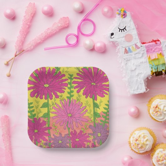 Spring Sunshine Floral Pappteller (Party)