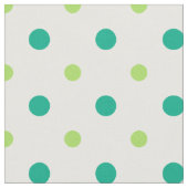 Spring Sunshine Green und White Polka Dots Fabric Stoff (Nahaufnahme)